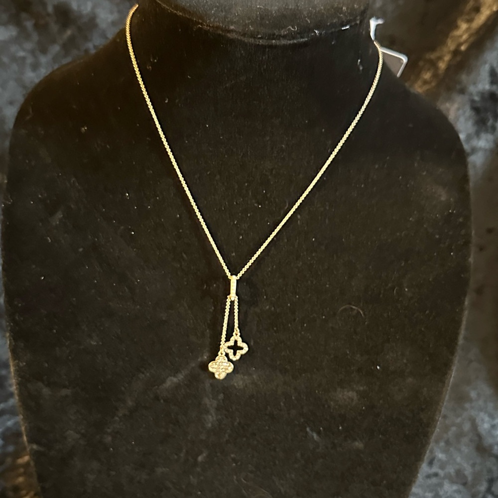 NWT Anne Marie Gold Double Pendant Necklace